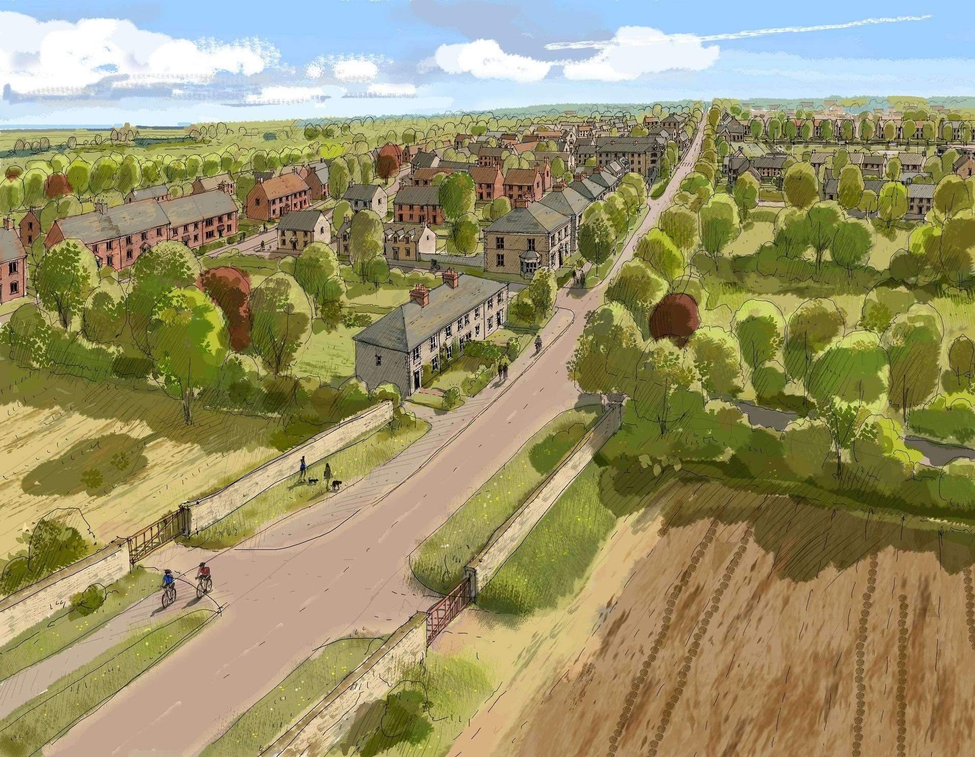 An artist's impression of the development. Image: GummerLeathes / Burghley House Preservation Trust