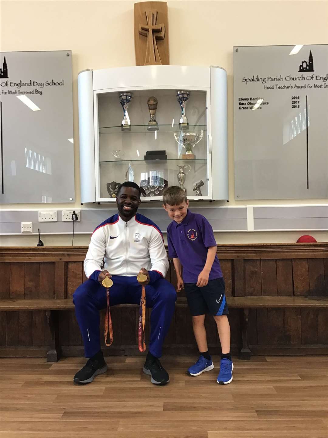 A youngster meets Leon Baptiste