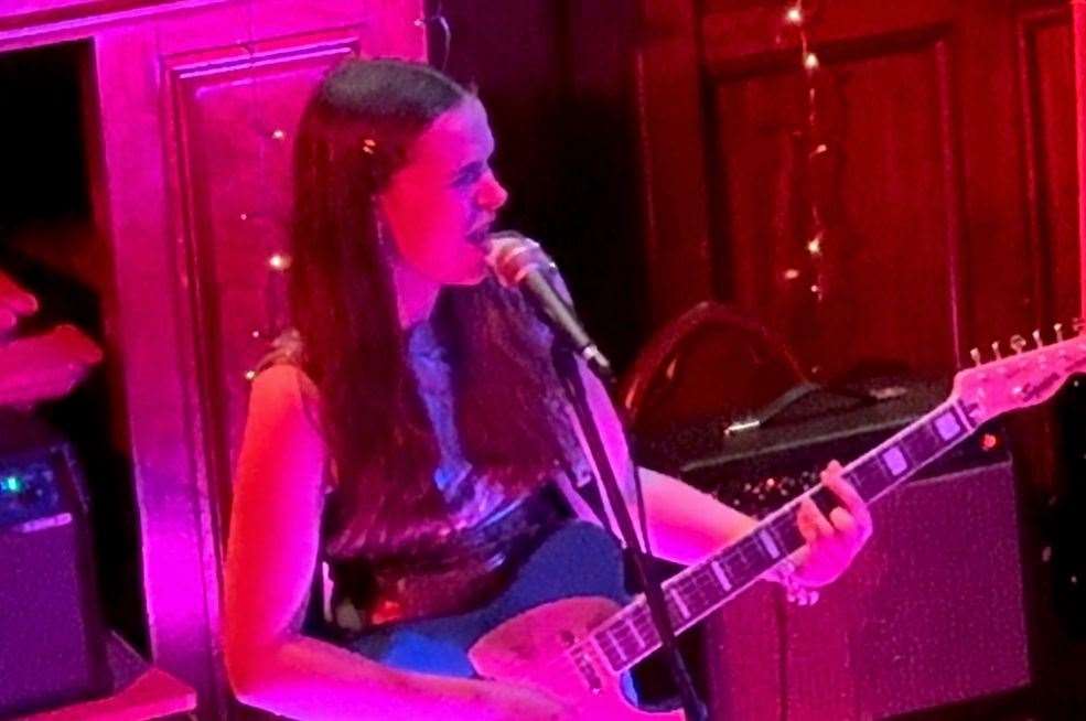 Agnes McGorty sings Sk8er-Boi. Photo: Cameron Reeves