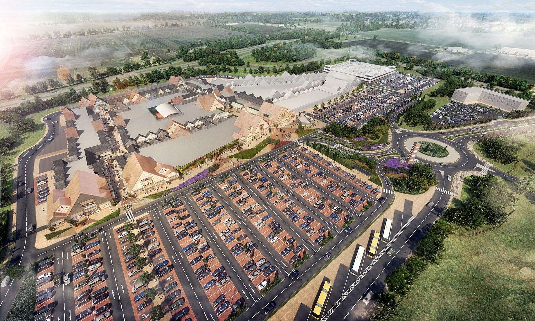 A visual of the £100 million Rioja designer outlet village to be built in Grantham.