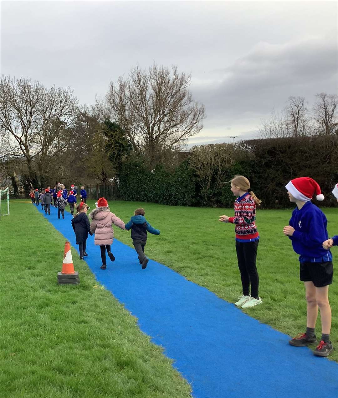 Children took part in a Santa Dash.