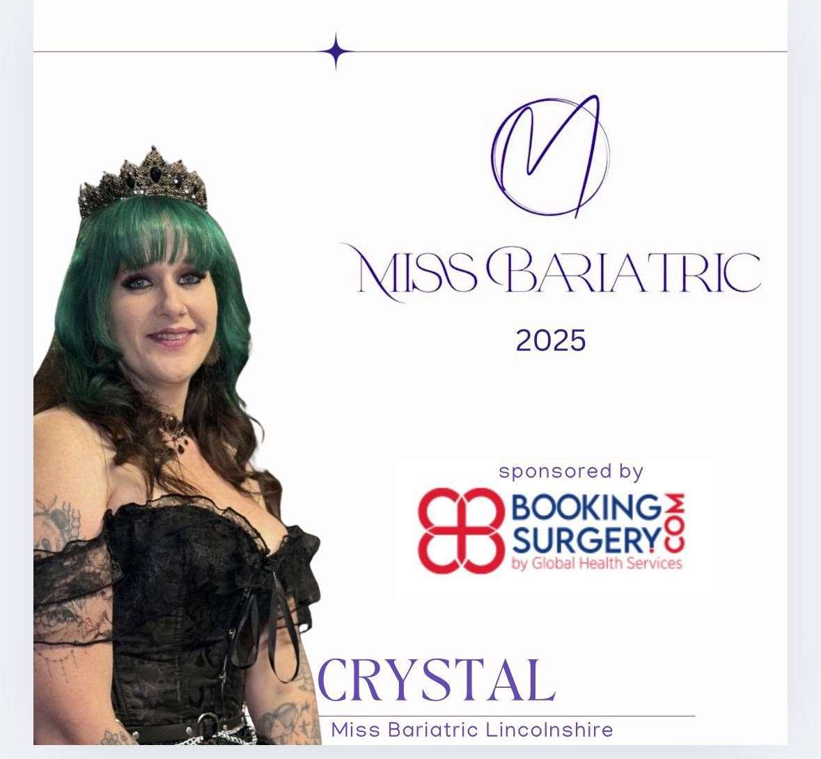 Crystal will be representing Lincolnshire