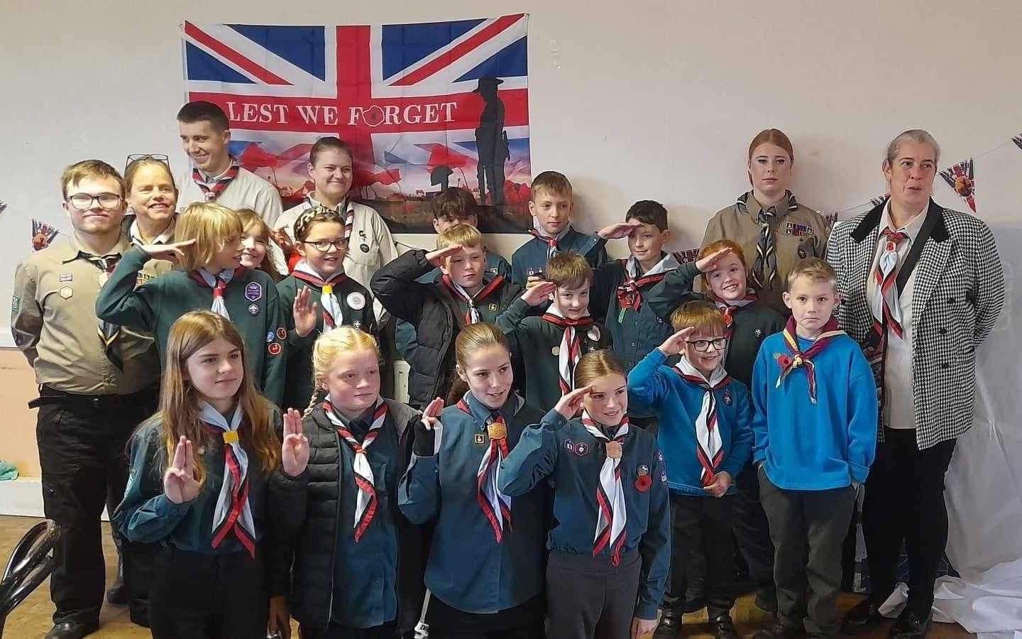 The 2nd Wittering Scouts' on Remembrance Day