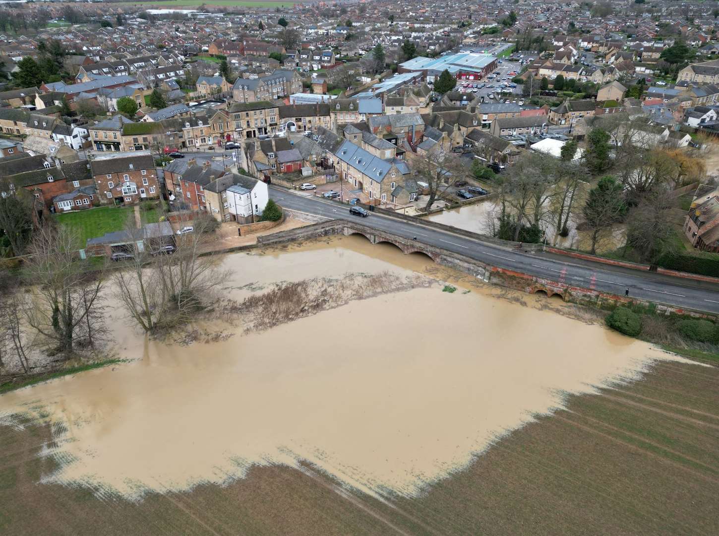 Flooding in Market Deeping on January 3, 2024. Photo: Adam Brookes
