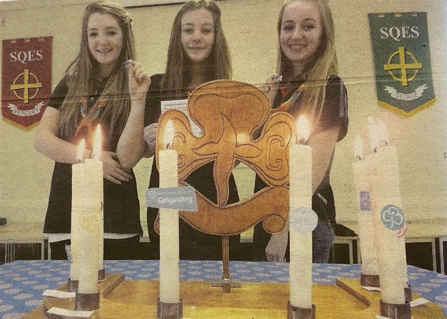 Rhian Boyle, Evie Fountain and Lily Dwyer received their Baden Powell Awards during a Thinking Day event 10 years ago.