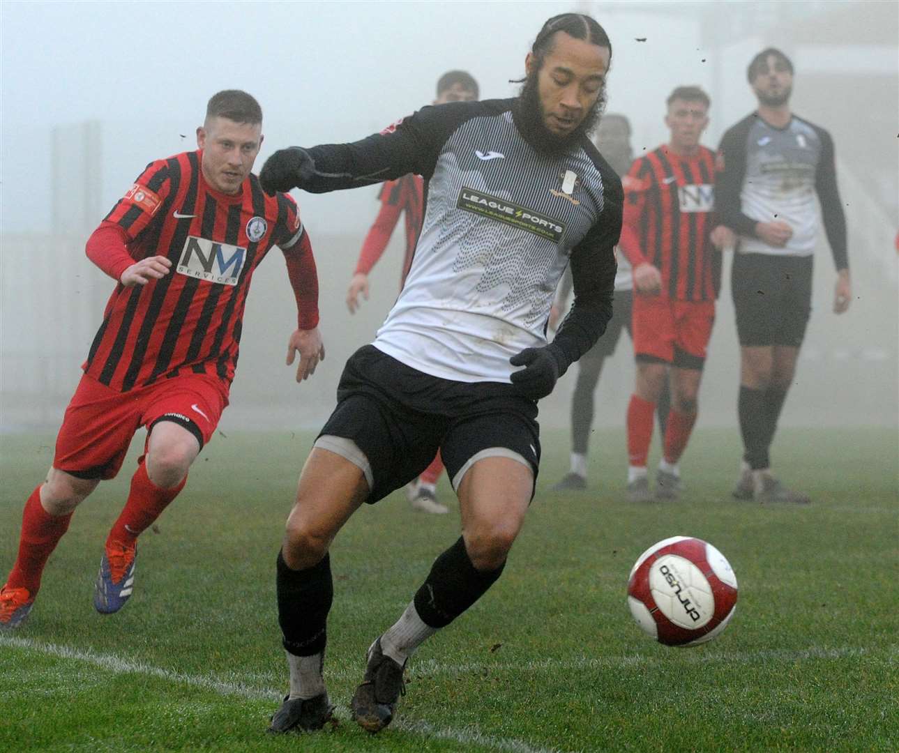 Action from Grantham Town's home defeat to Long Eaton on Boxing Day. Photo: Chris Lowndes