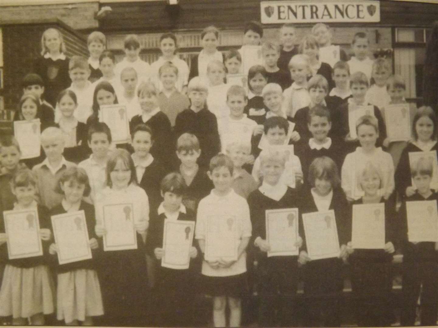 25 years ago: July 17, 1998 – Pupils at Stamford's Bluecoat Primary School display their sports certificates.