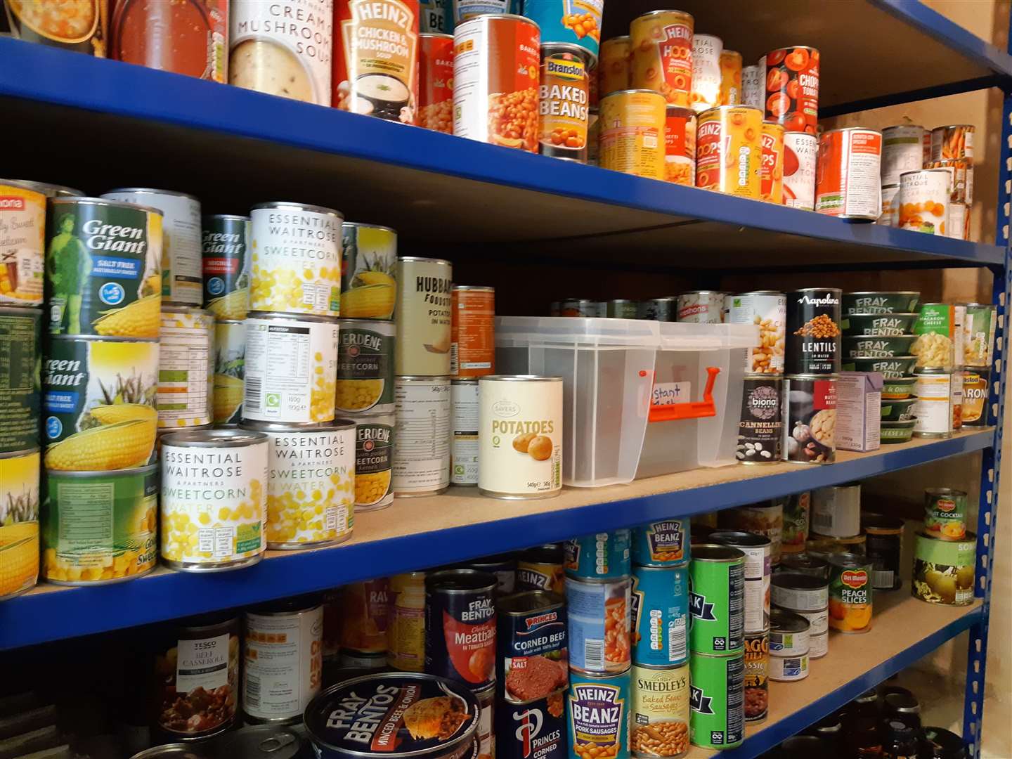 Inside the foodbank store