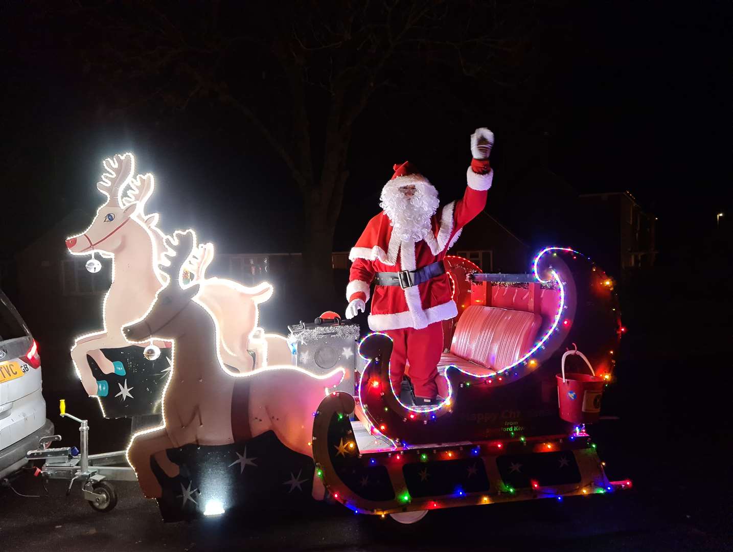 Stamford's Santa in his sleigh