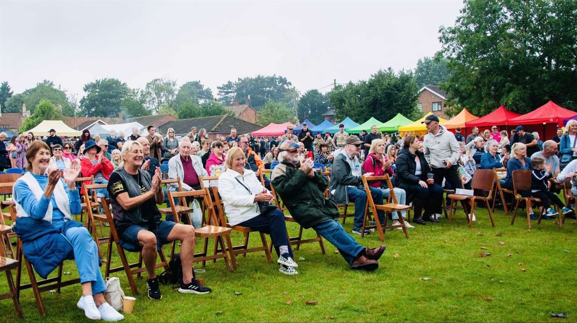 Crowds gathered in the rainy weather. Photo: Deborah Knowles