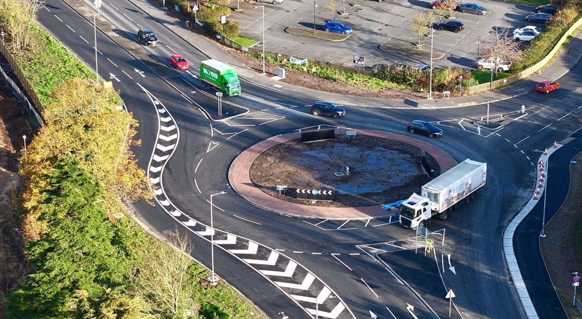 Marsh Lane roundabout in Boston