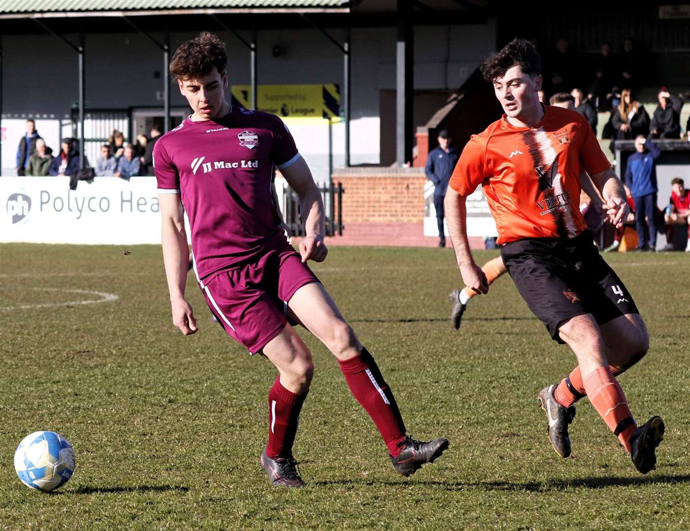 Match action from Bourne Town Reserves' home victory over Thorney on Saturday. Photo: Dave Mears