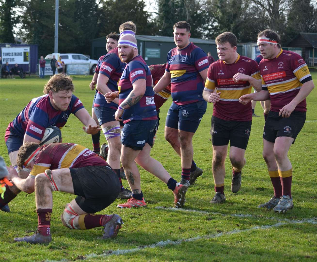 Action from Spalding's away win at Towcestrians on Saturday. Photo: John Constable