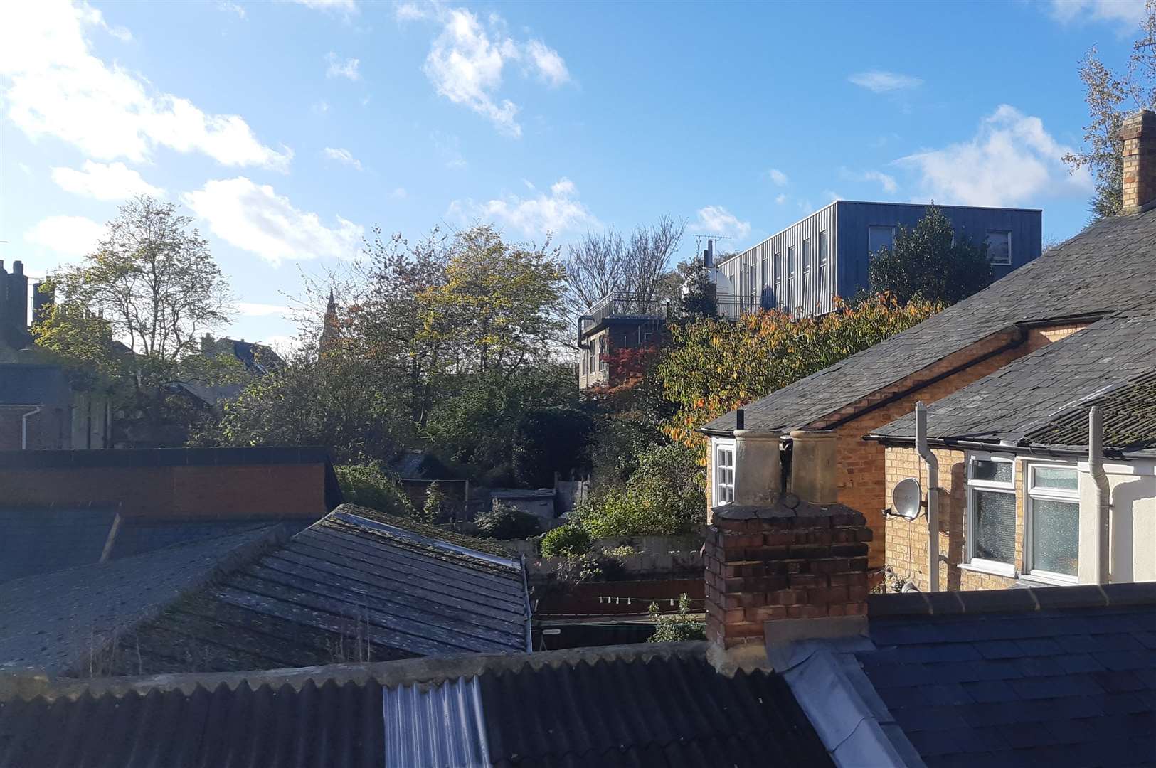A view of the existing science block from a Brazenose Lane property