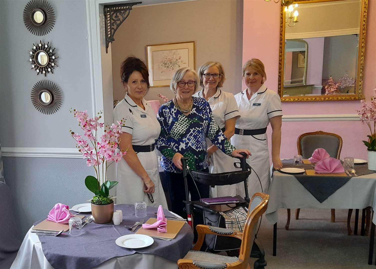 Marianne with some of the staff from Crown House in Oakham.