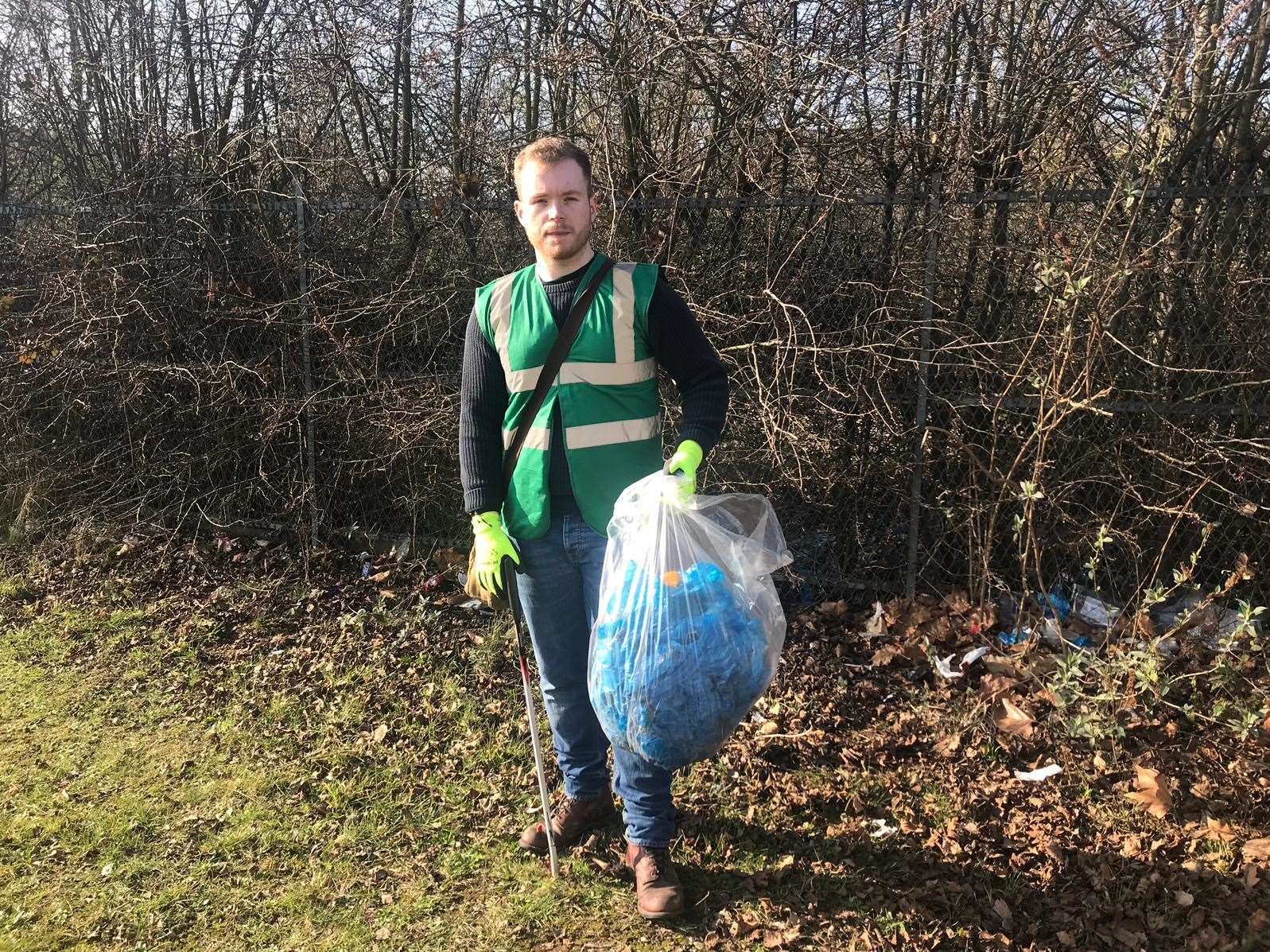 Alistair Crisp collected 'over a hundred' of the disposable gloves. (7907373)