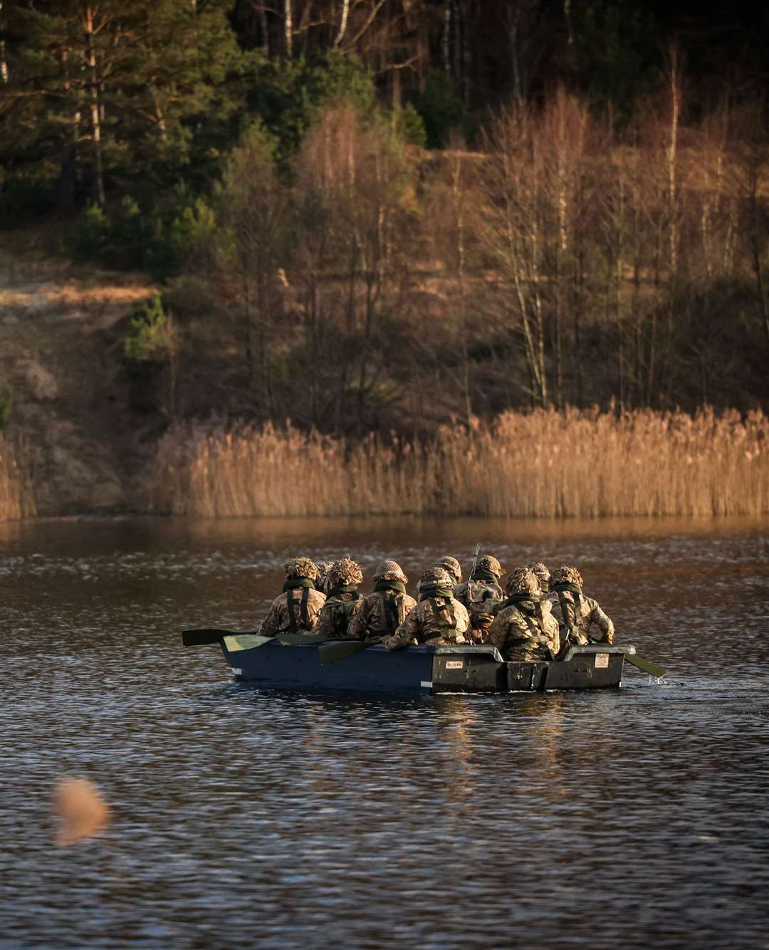 Troops from 2nd Battalion The Royal Anglian Regiment conduct training on river crossing drills