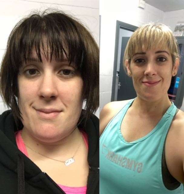 Before and after! Heather Walker has changed her life by hitting the gym