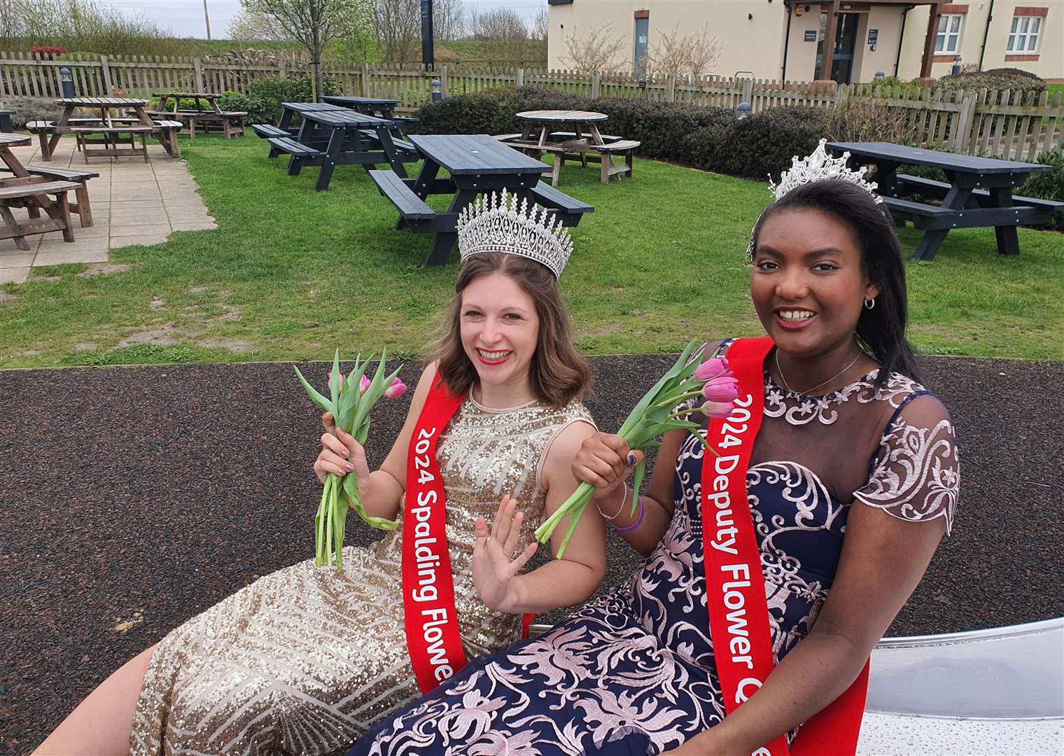 Becs Roberts Flower Queen and deputy Demi Fontaine Gilchrist have 'got each other's backs'