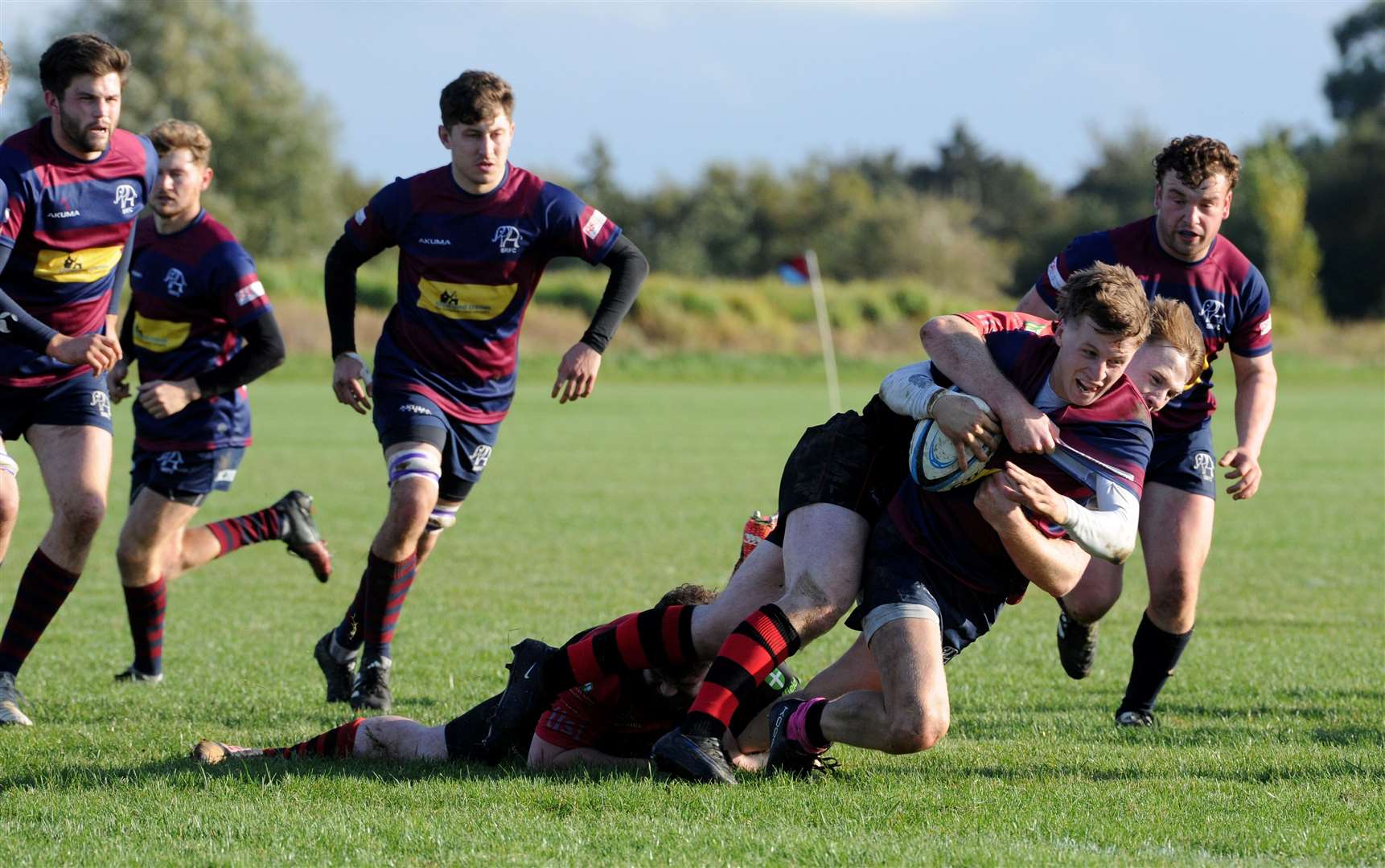 Action from Spalding's home victory over Newbold-on-Avon on Saturday. Photo: Chris Lowndes