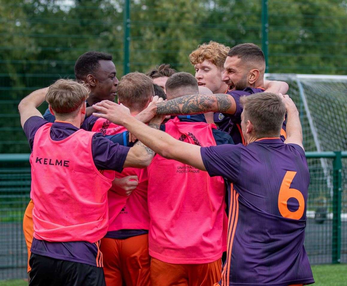 Harrowby United celebrate their victory on Saturday. Photo: Steve Nesbitt @lincssnapper