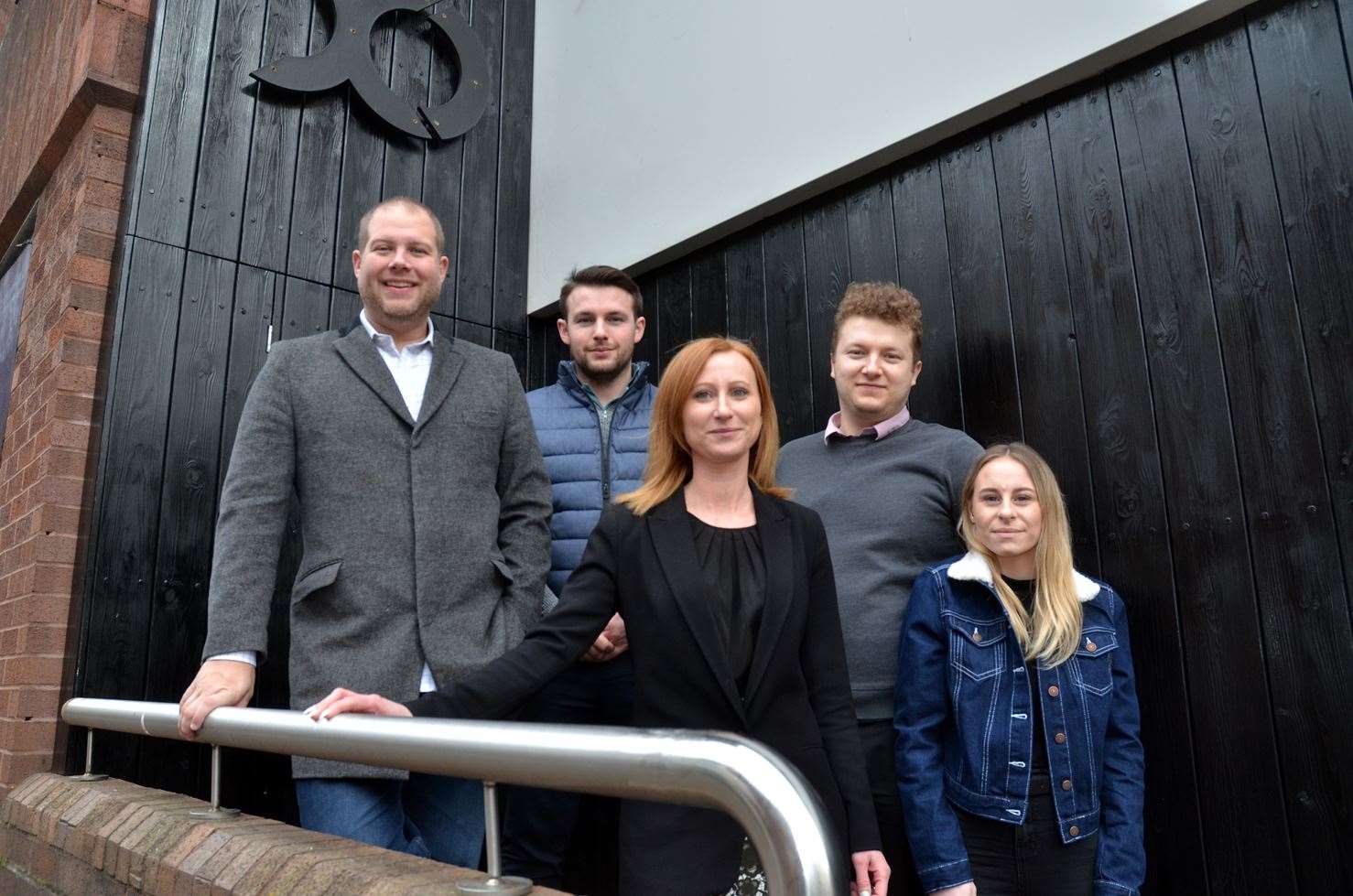 Matt Clark, director of Activ Leisure which owns the renamed XO (formerly Loaded) Nightclub in Spalding, with Activ Leisure staff Daniel Hawkey-Smith, Jake Harrington, Gosia Geraghty and Genevieve Rosenberg. Photo by Tim Wilson. SG0080319-026TW