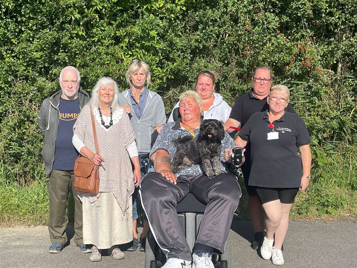 Some of the people helping fight isolation in Deeping St Nicholas are (from left) Coun Andy Croyle, Coun Sue Levitt, Coun Debs Croyle, Coun Rob Jarvis, Rachel Fisher-Swiffin, Kathryn Towers and Mandy Baxter