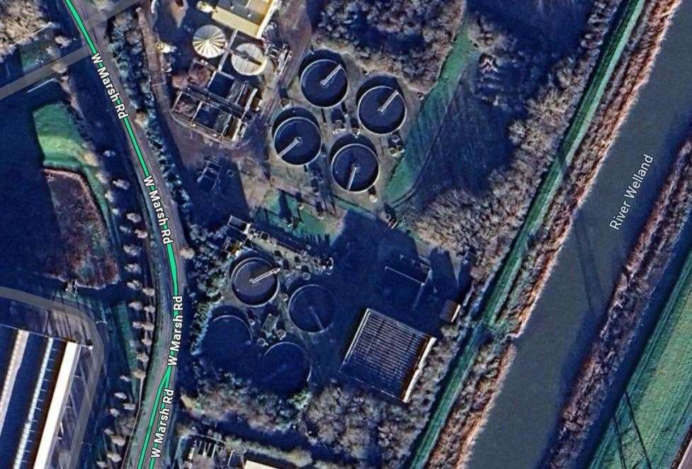 Spalding Water Recycling Centre from above. Photo: Google