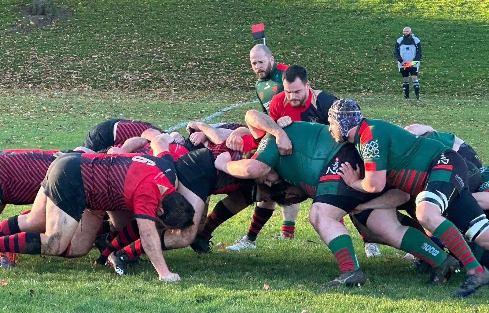 Action from Old Boys' defeat at Castle Donington on Saturday.