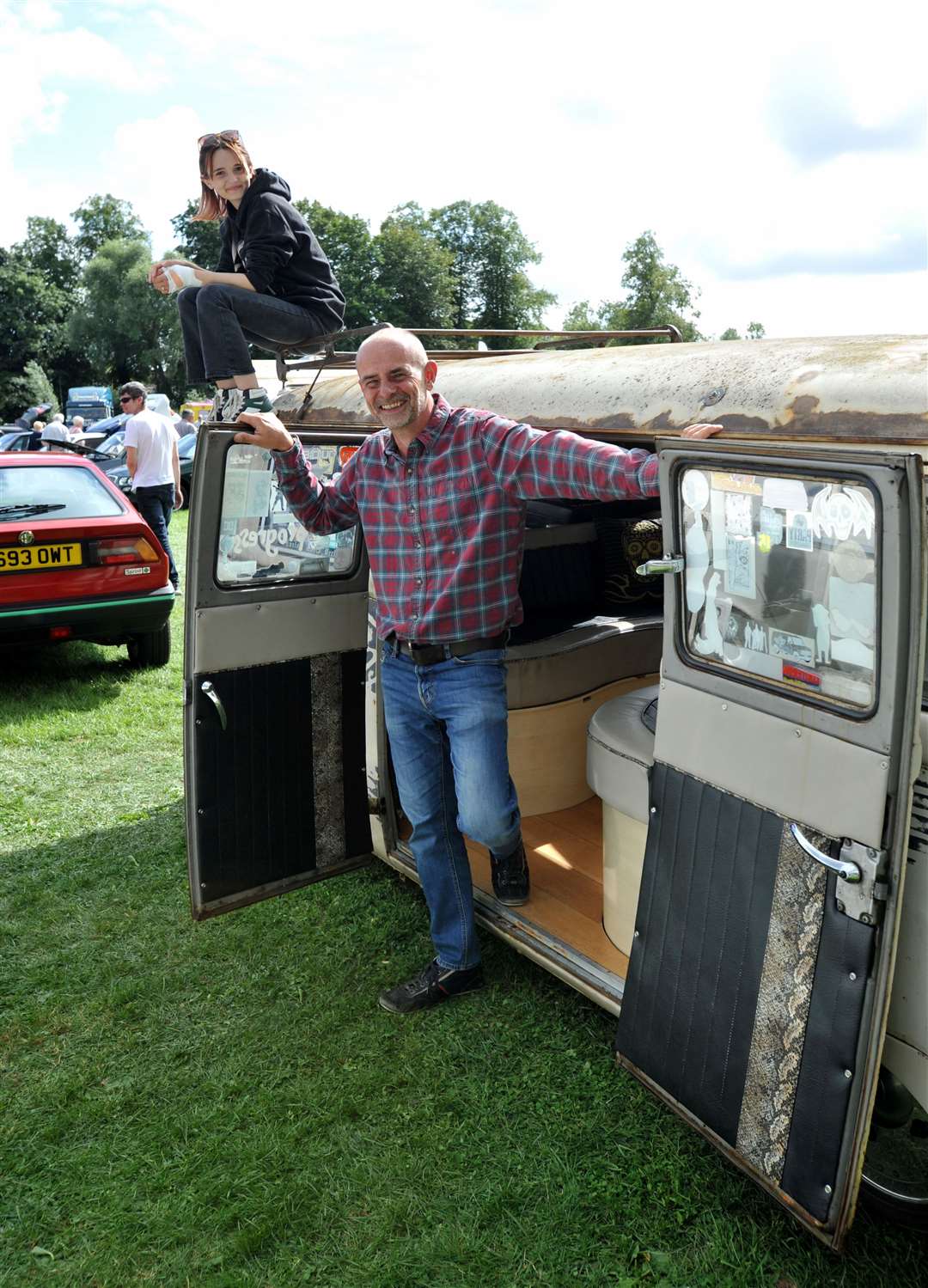 Eva Rose and Ian Jeffries from Stamford with a 1959 VW camper van. Photo: Chris Lowndes