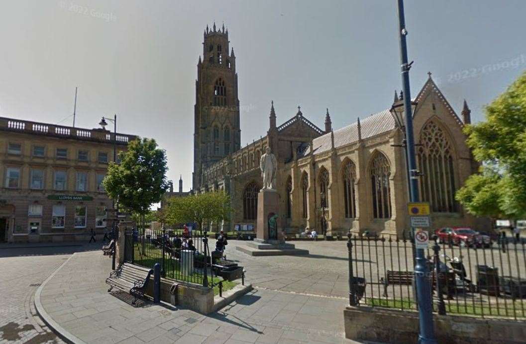The incident occurred outside the Ingram Memorial in Boston's Market Place. Image: Google