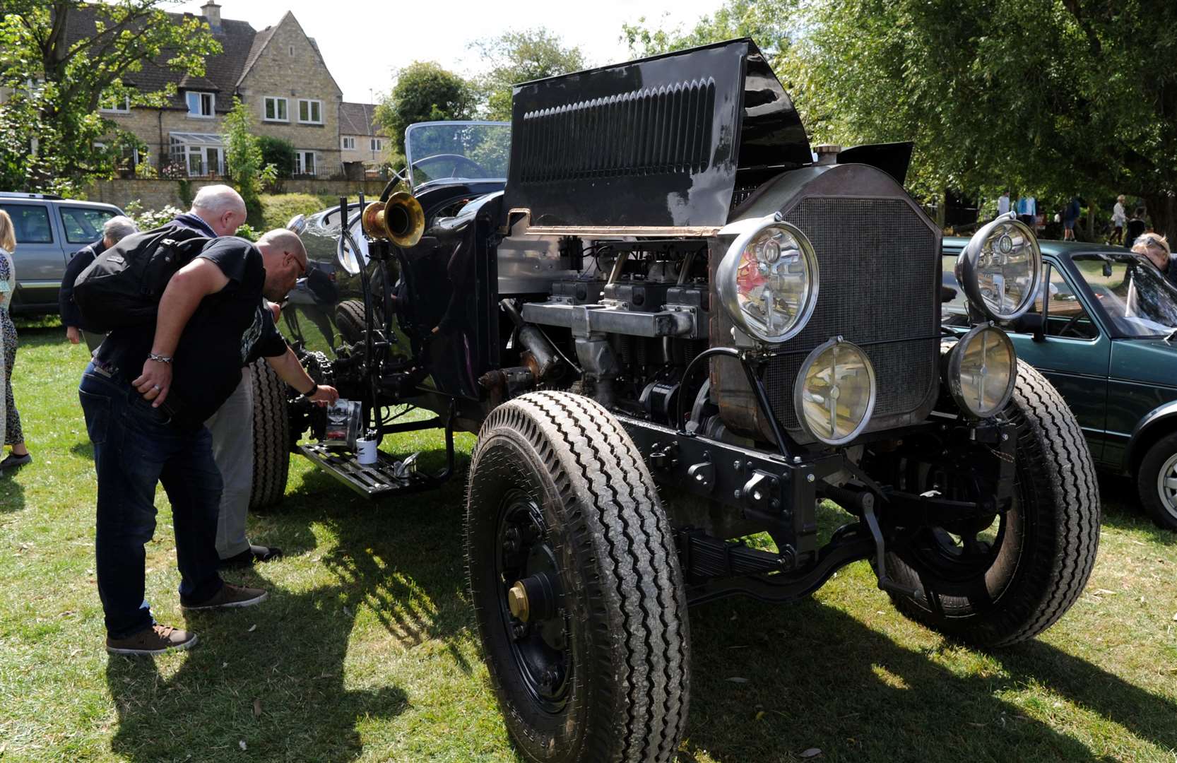Visitors were keen to get a look at the vintage cars. Photo: Chris Lowndes