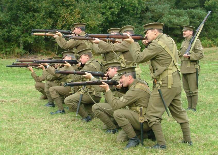 Troops practise with their rifles Photo: Great War Society