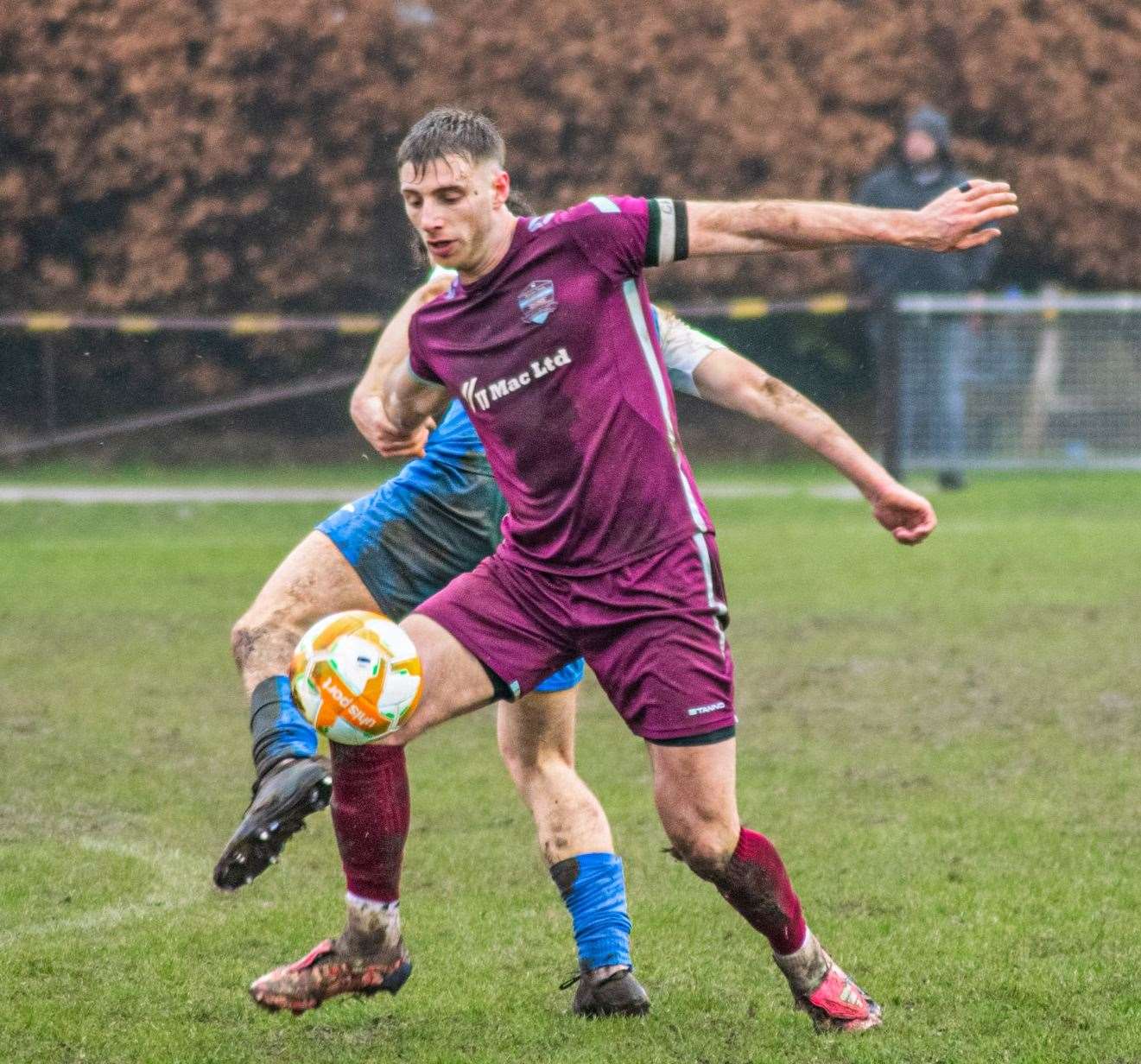 Match action from Bourne's home defeat to Kimberley Miners Welfare. Photo: Millie Deakin