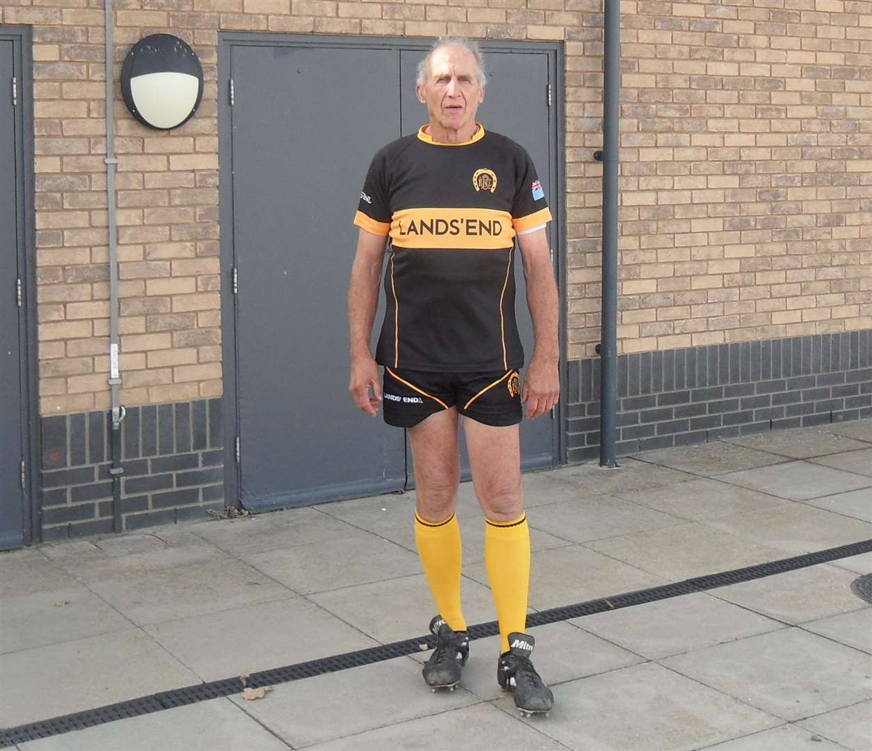 Brian pictured before a home game a week before his 75th birthday