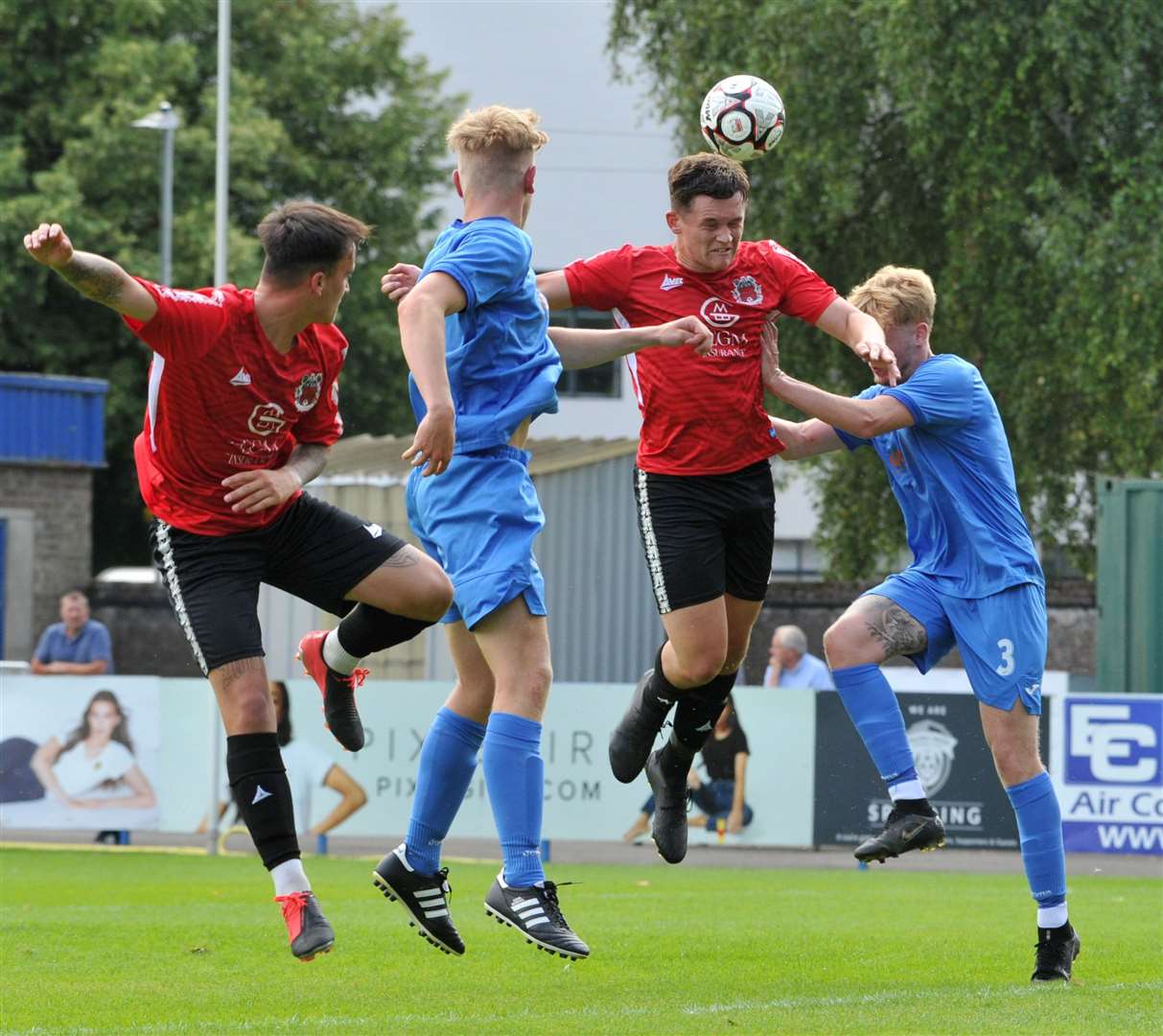 Match action from Pinchbeck's home game with Wivenhoe on Saturday. Photo: Chris Lowndes
