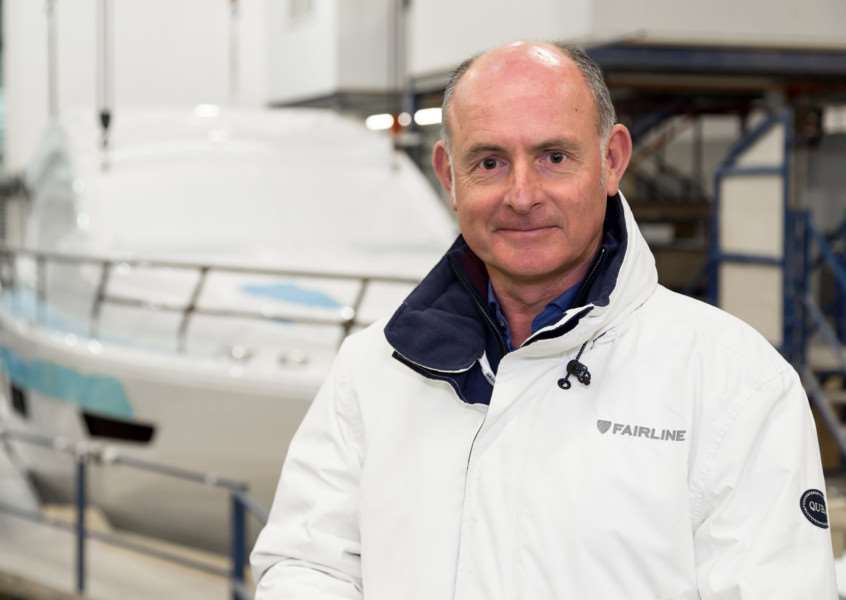 Russell Currie, managing director of Fairline Yachts, at the company's factory in Oundle.