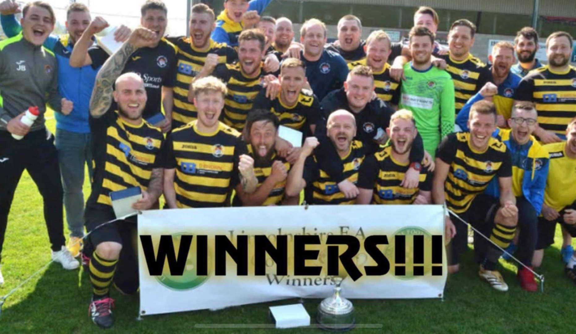 Holbeach United's successful Sunday side who won the Lincolnshire County Cup.