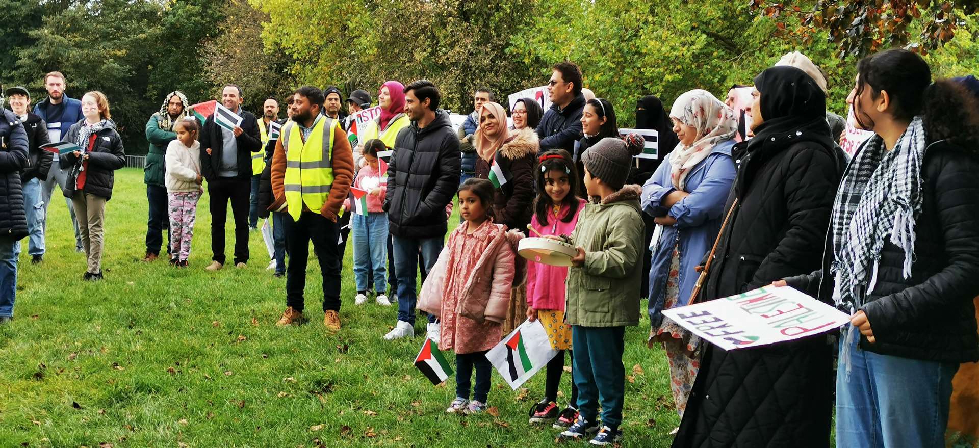 The protest was held in Wyndham Park.
