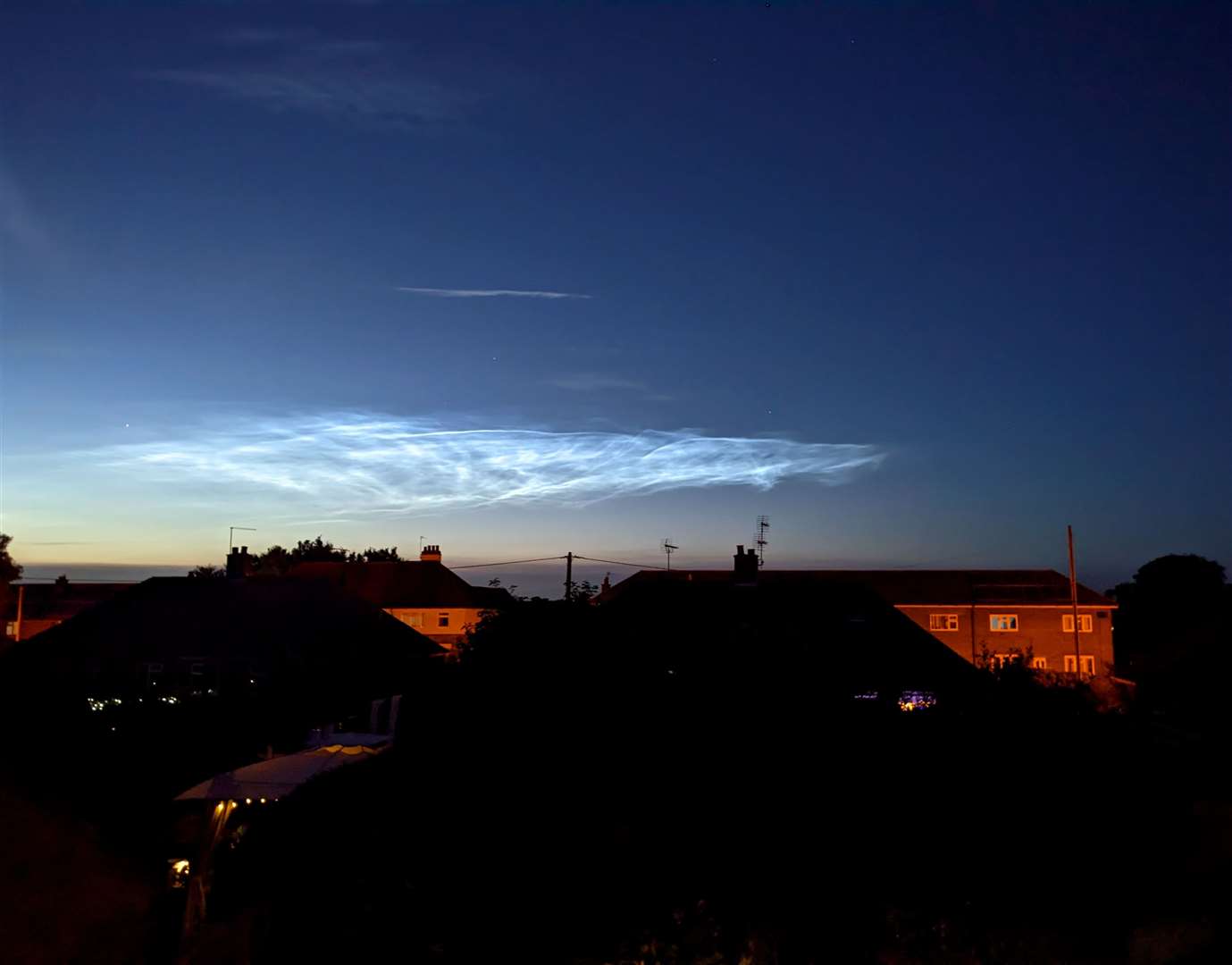 Darren Fuller took this photo of the noctilucent clouds in Leadenham