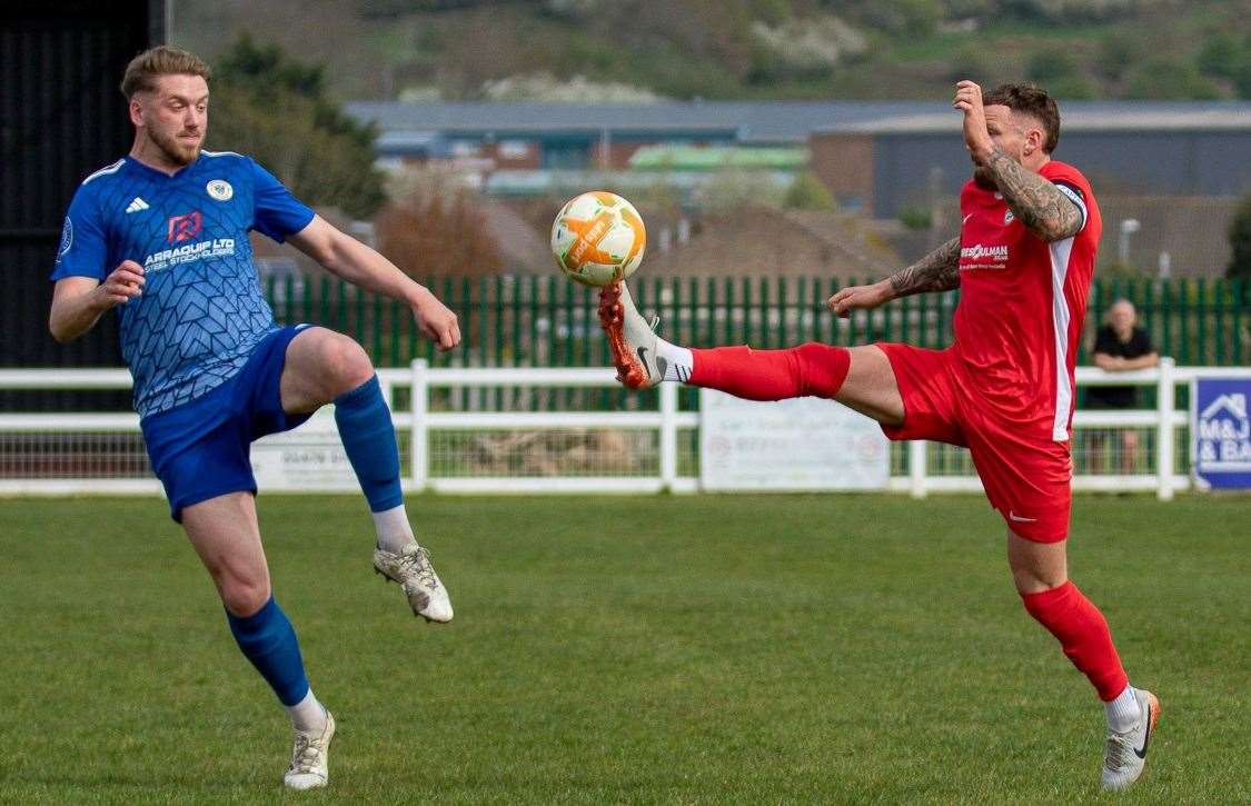 Action from Harrowby's home defeat to Melton Town. Photo: Steve Nesbitt @lincssnapper