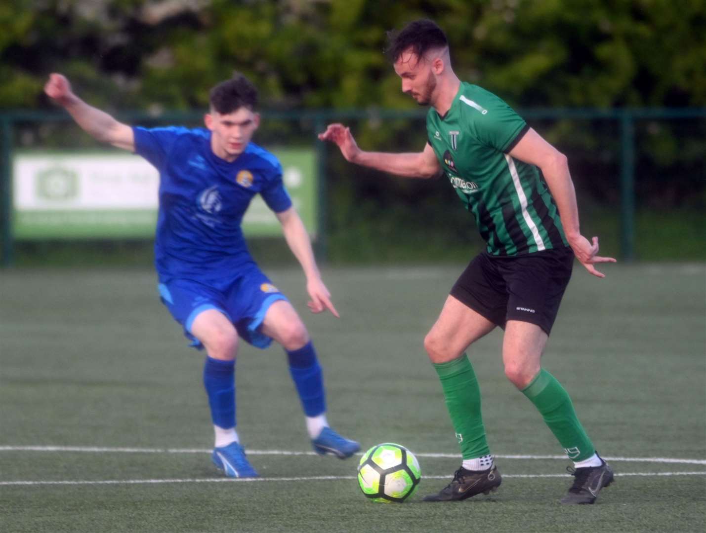 March (Blue) v Blackstones (Green and Black) in the final of the Hinchingbrooke Cup