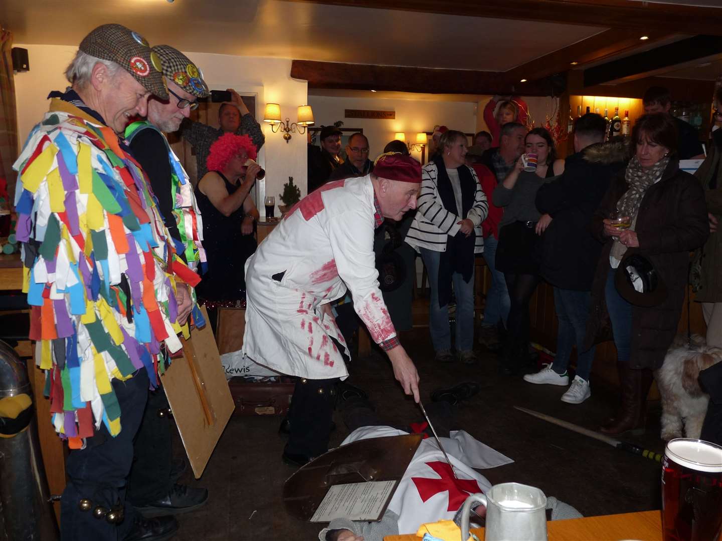 Rutland Morris Mummers play at The Horse and Jockey in Manton on Boxing Day