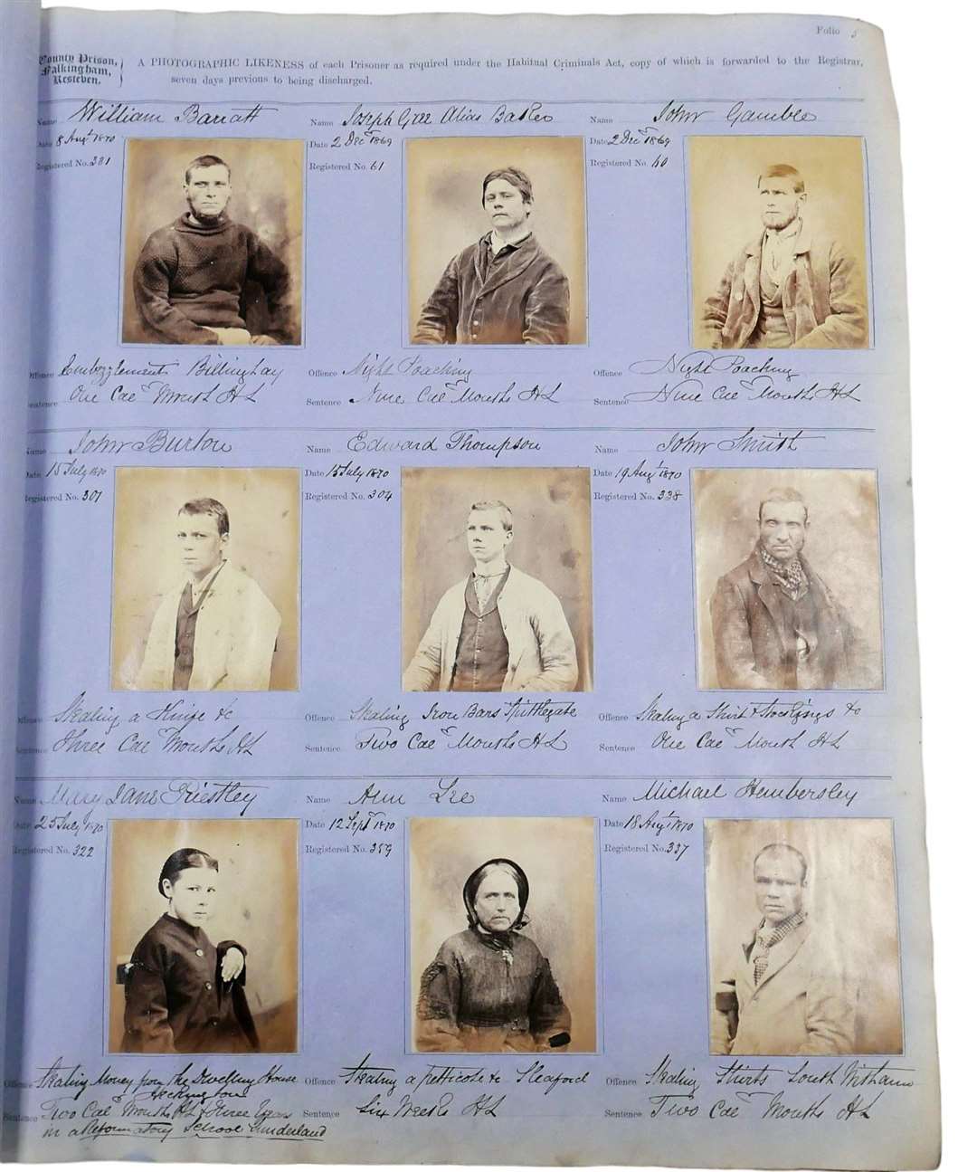 A page from the photograph album. Photo courtesy of Batemans Auctioneers of Stamford.