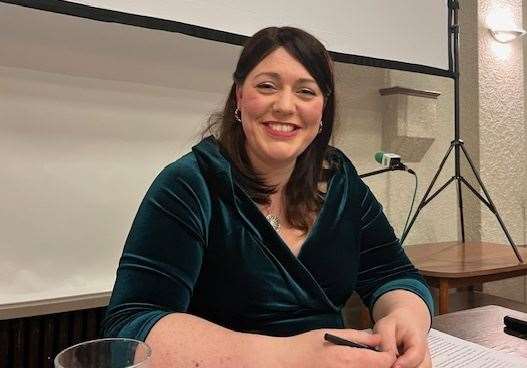 Alicia Kearns during the public meeting at Victoria Hall to discuss devolution