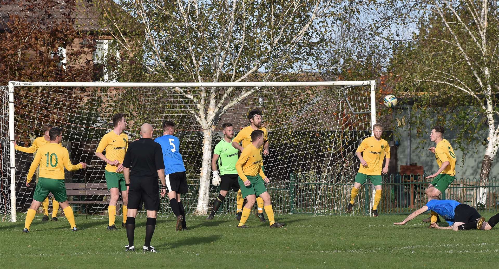 Uppingham (blue) v Oakham, Peterborough League Premier Division. Picture: David Pearson (53017298)