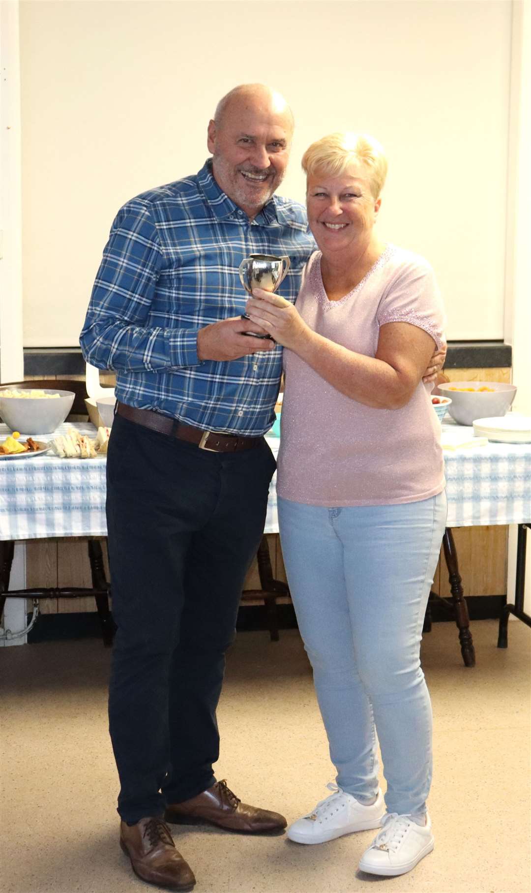 Keiron Powell is pictured with Commodore Sarah Prior.