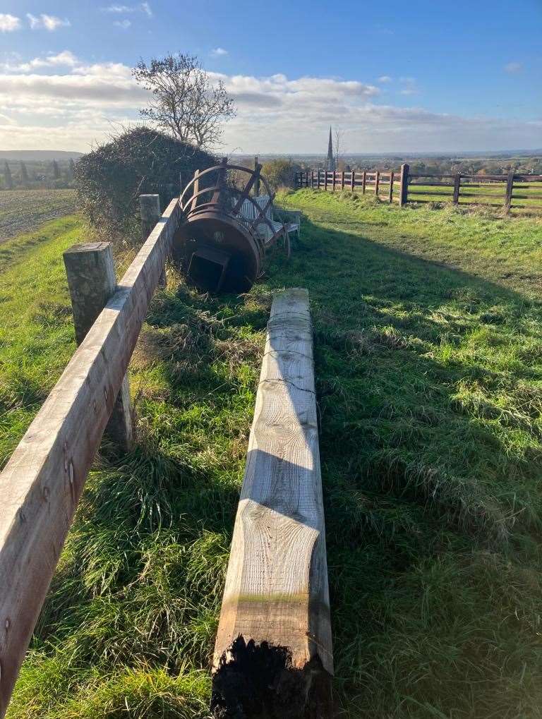 The Bottesford millennium beacon broke as the post was rotting.
