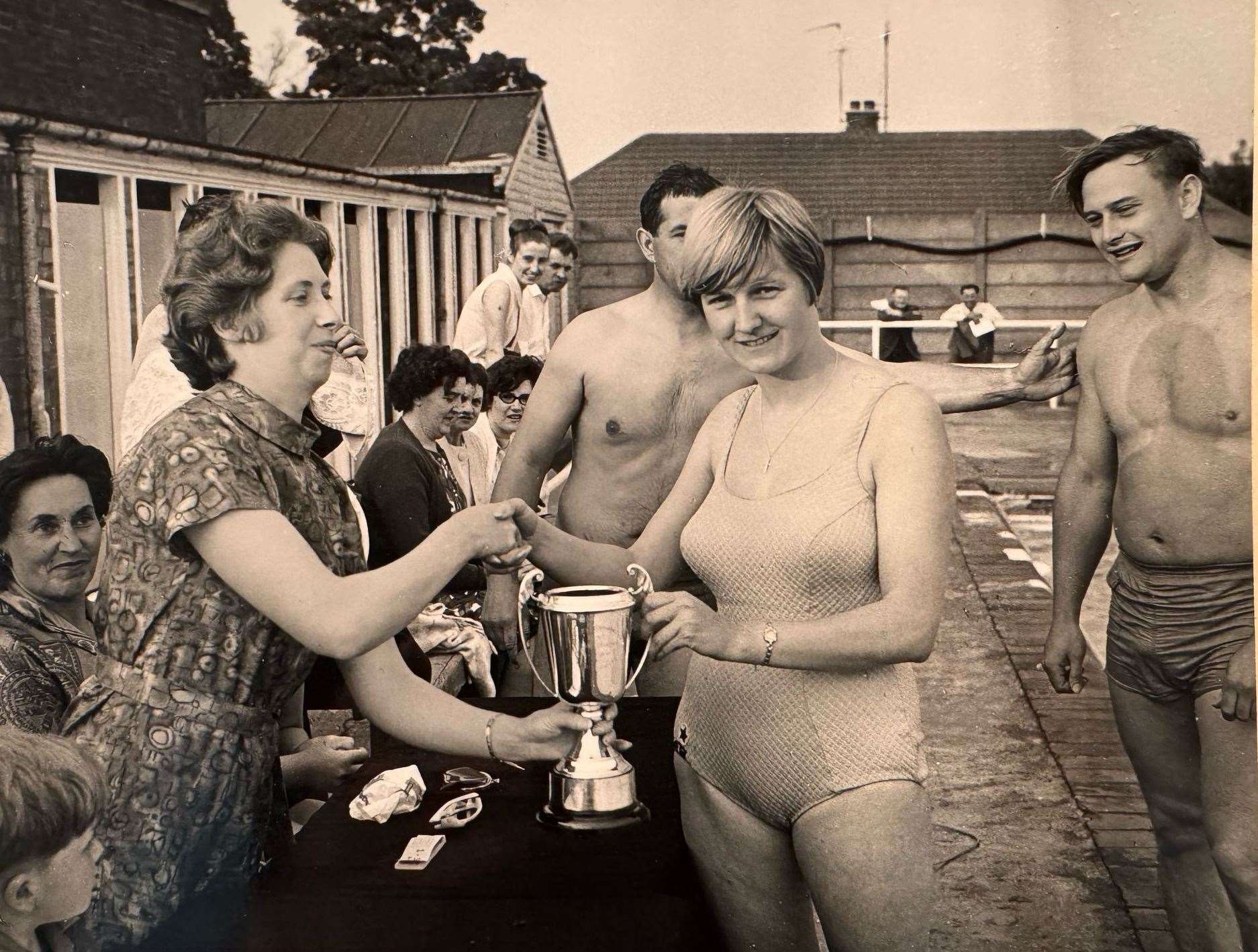 Rita Baxter, one of the oldest members of the club, when she won the Sleaford cup in 1960.