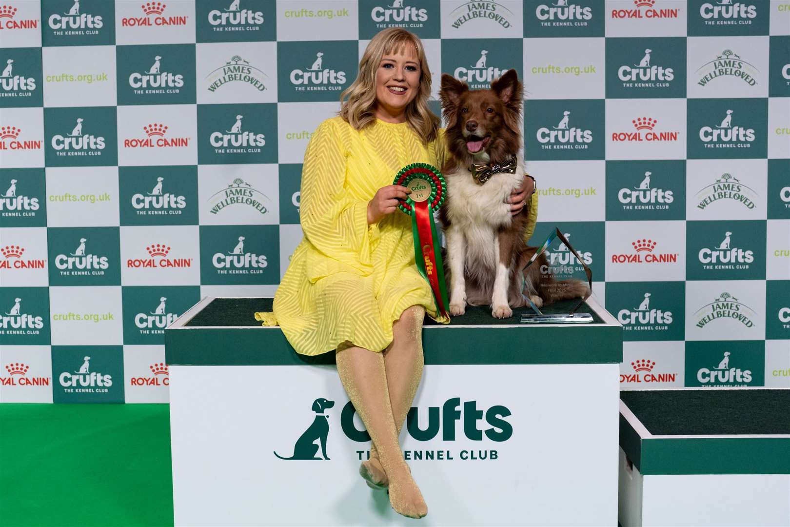 Lucy Heath and Foxy, winners of Heelwork to Music at Crufts 2025. Photo: BeatMedia and The Kennel Club